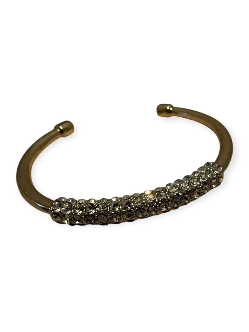 paparazzi Gold-Tone Crystal Row Open Cuff Bracelet, Dat to Dazzle